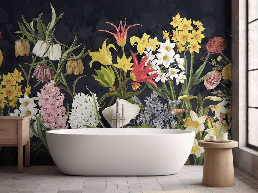 Flores de Primavera - Gris Escarcha Plateado