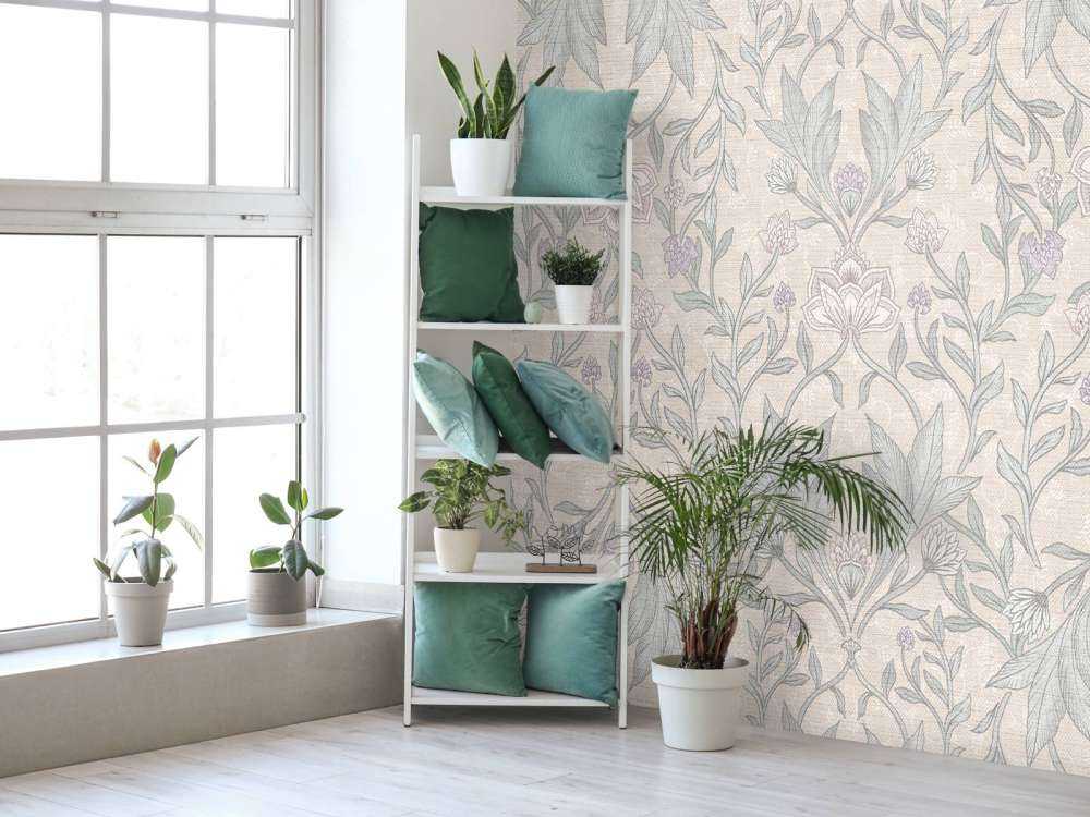 Morris floral damasco - beige neutro