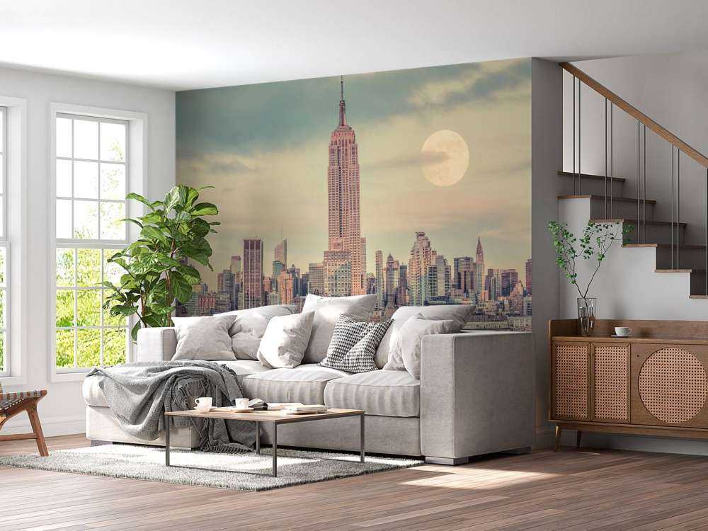 Edificio Empire State con Manhattan