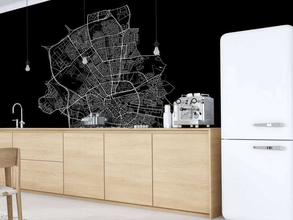 Mapa de Eindhoven, negro