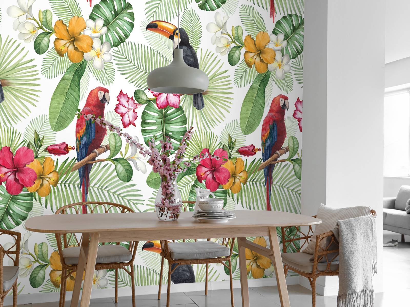 Papel Pintado Selva Motivo De Tucán Tropical