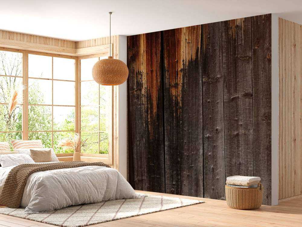 Madera negra quemada