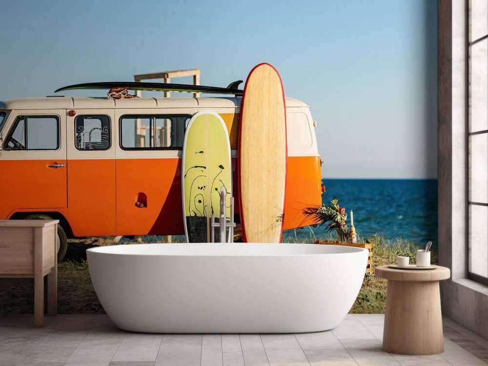 Furgoneta con tabla de surf