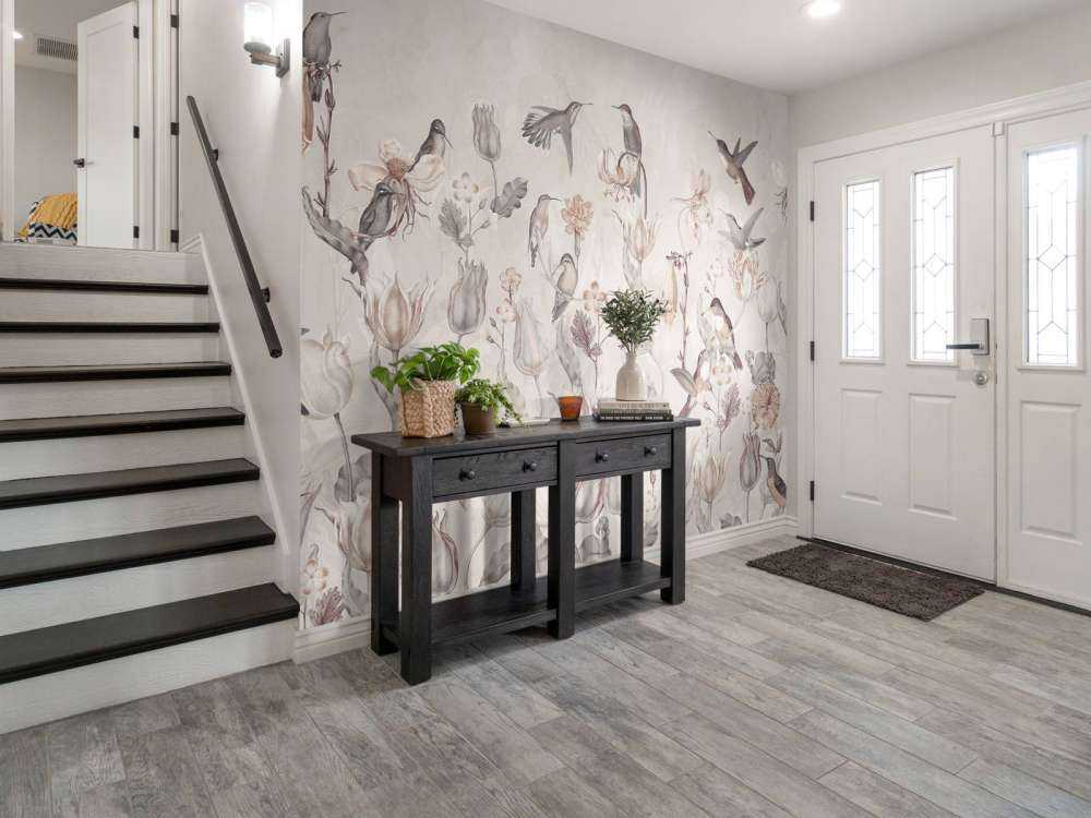 Sinfonía de Colibríes de Primavera - Flor Sepia Vintage