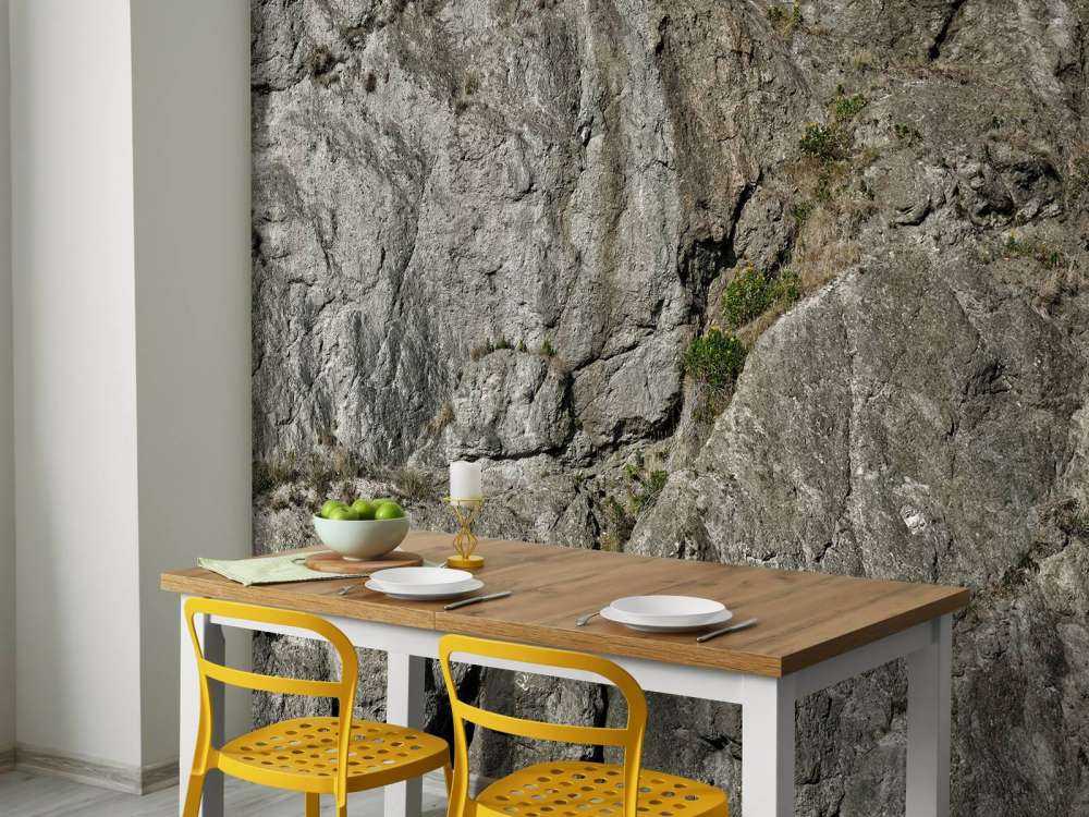Pared de roca gris