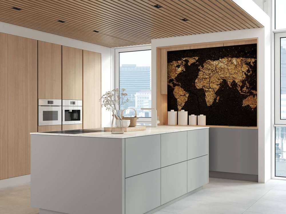 Mapa del mundo dorado
