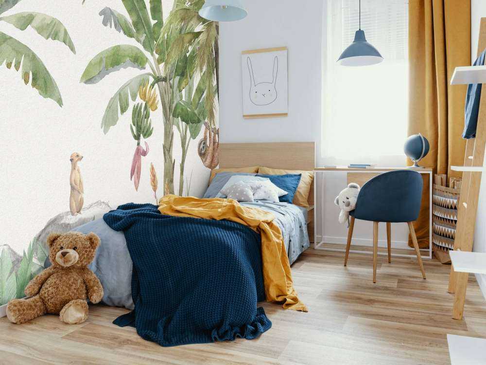 Selva con animales de colores