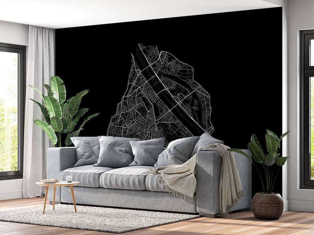 Mapa Centro de Viena, negro