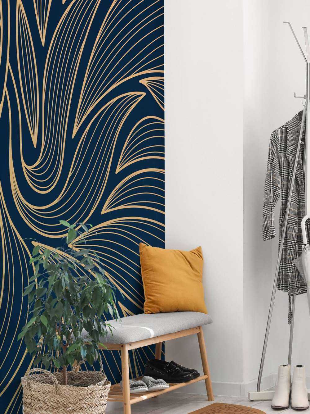 Art deco flores azules