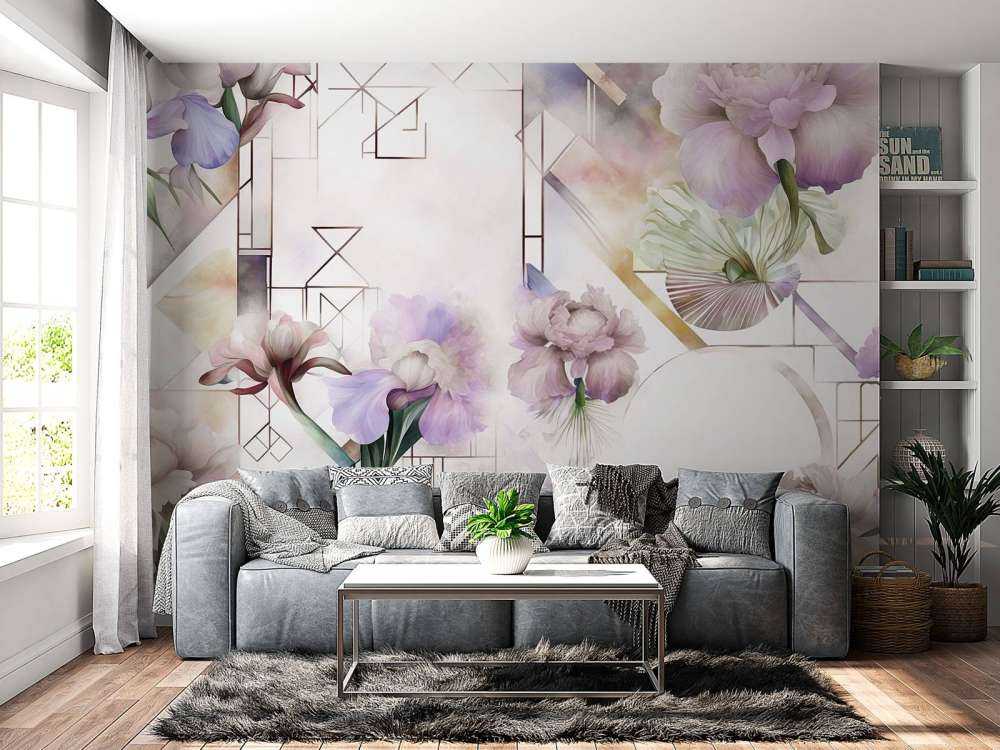 Geometría Acuarela Rosa
