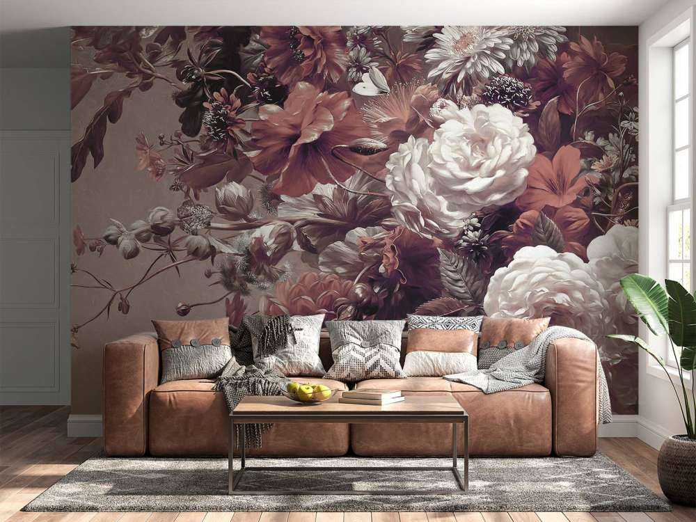 Gran ramo con amapolas naranjas