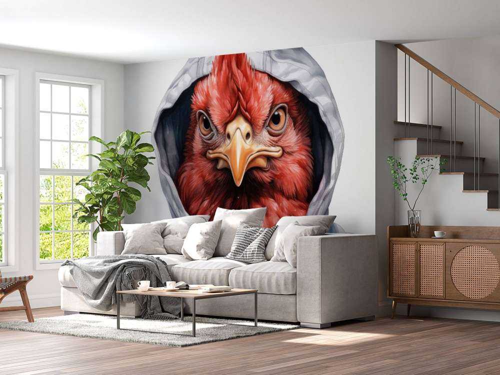Pollo de dibujos animados en acuarela con sudadera con capucha