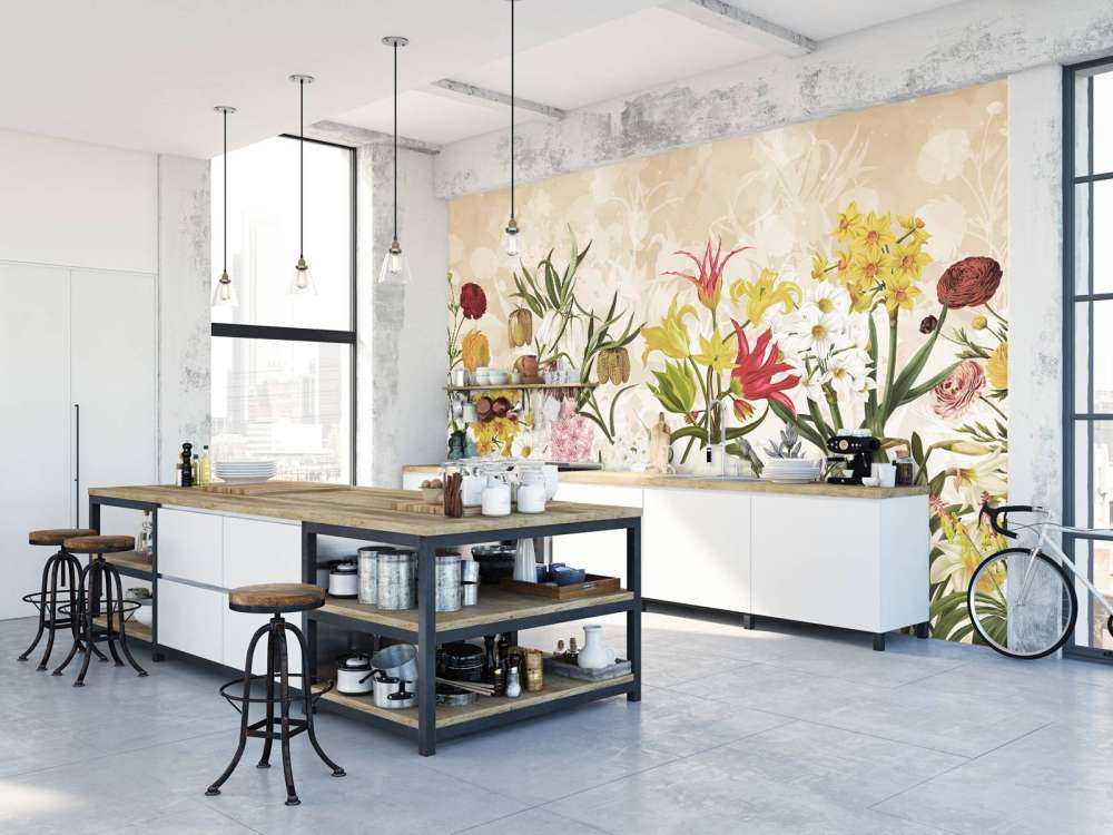 Flores de Primavera - Beige Miel Cálido