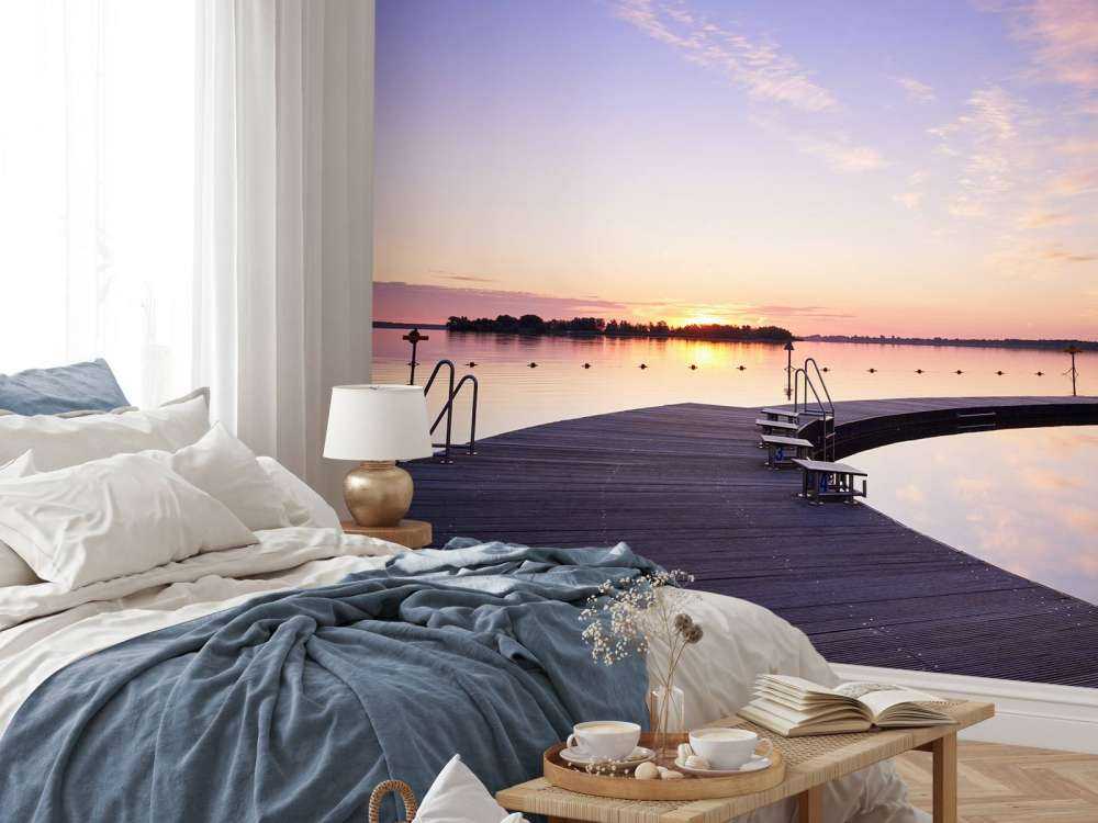 Muelle de baño con bloques de salida