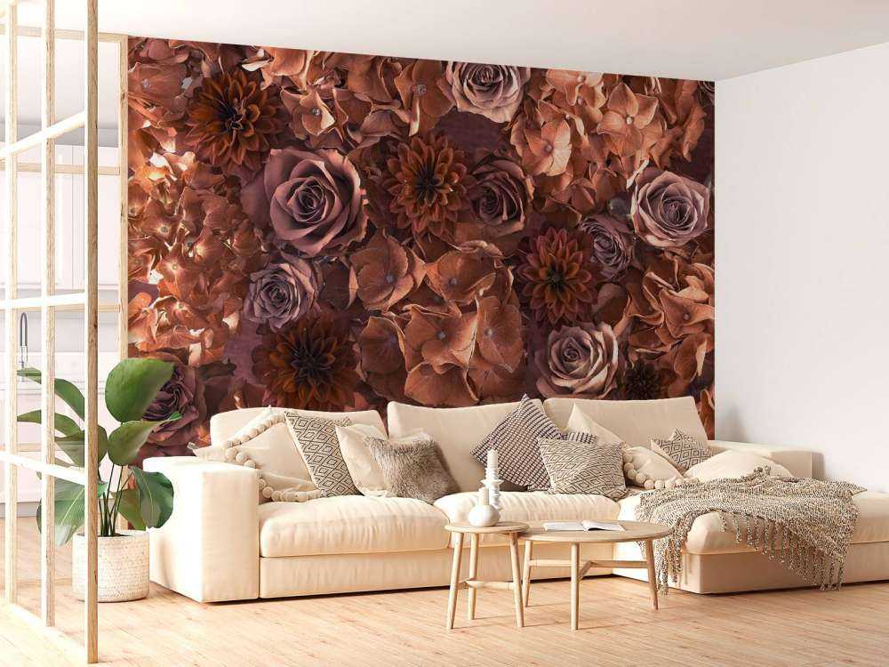 Hortensias, rosas y dalias