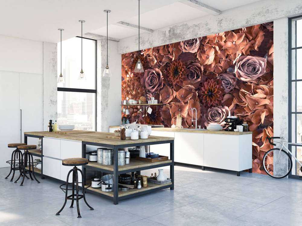 Hortensias, rosas y dalias