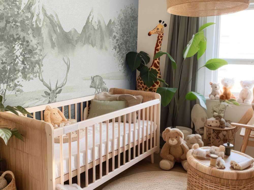 Bosque con animales en verde