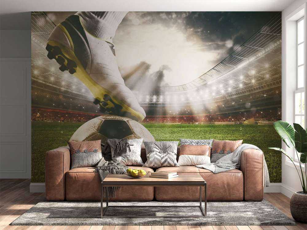 Jugador de fútbol en el estadio