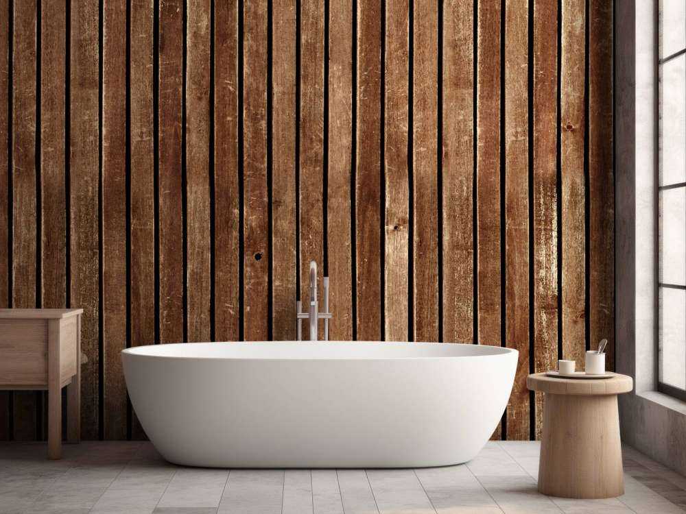 Tablas verticales de madera oscura