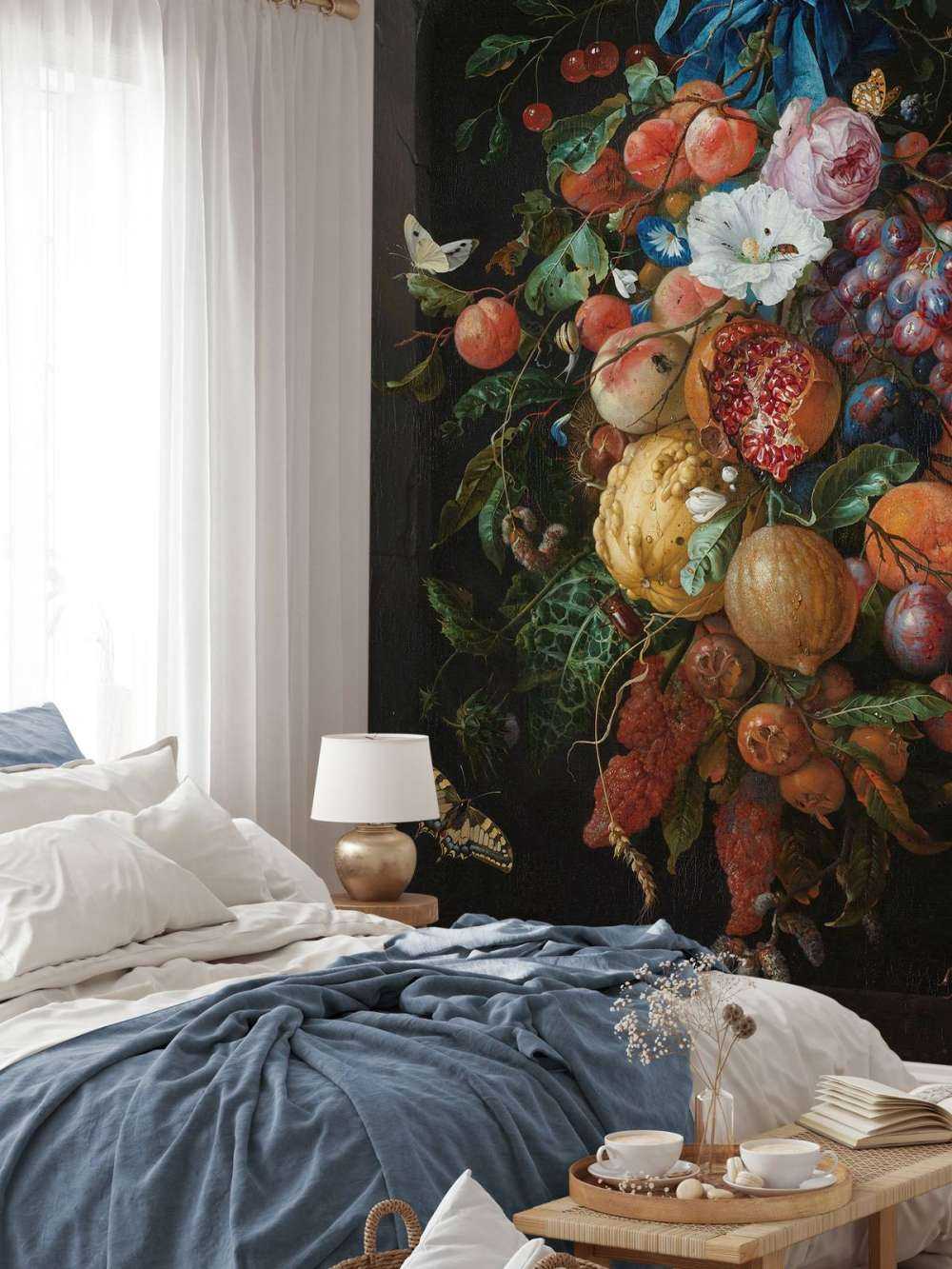 Festón de frutas y flores
