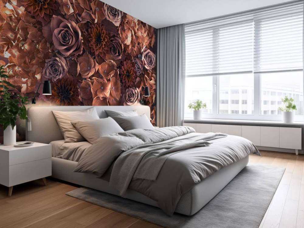 Hortensias, rosas y dalias