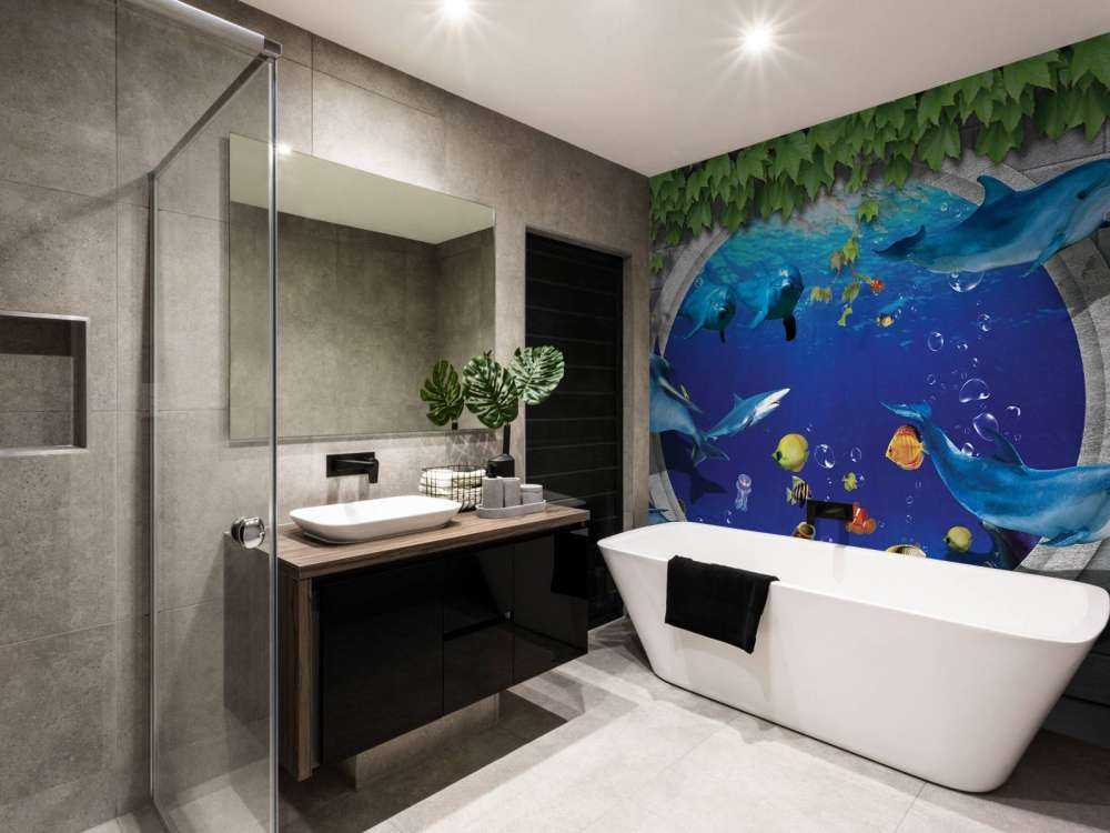 Delfines a través de la pared