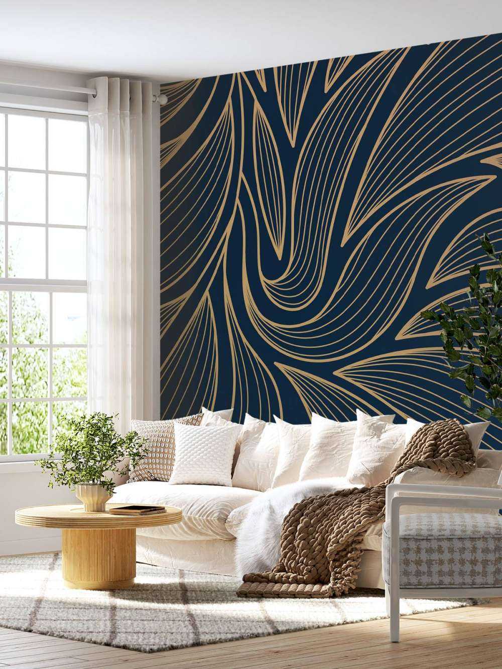 Art deco flores azules