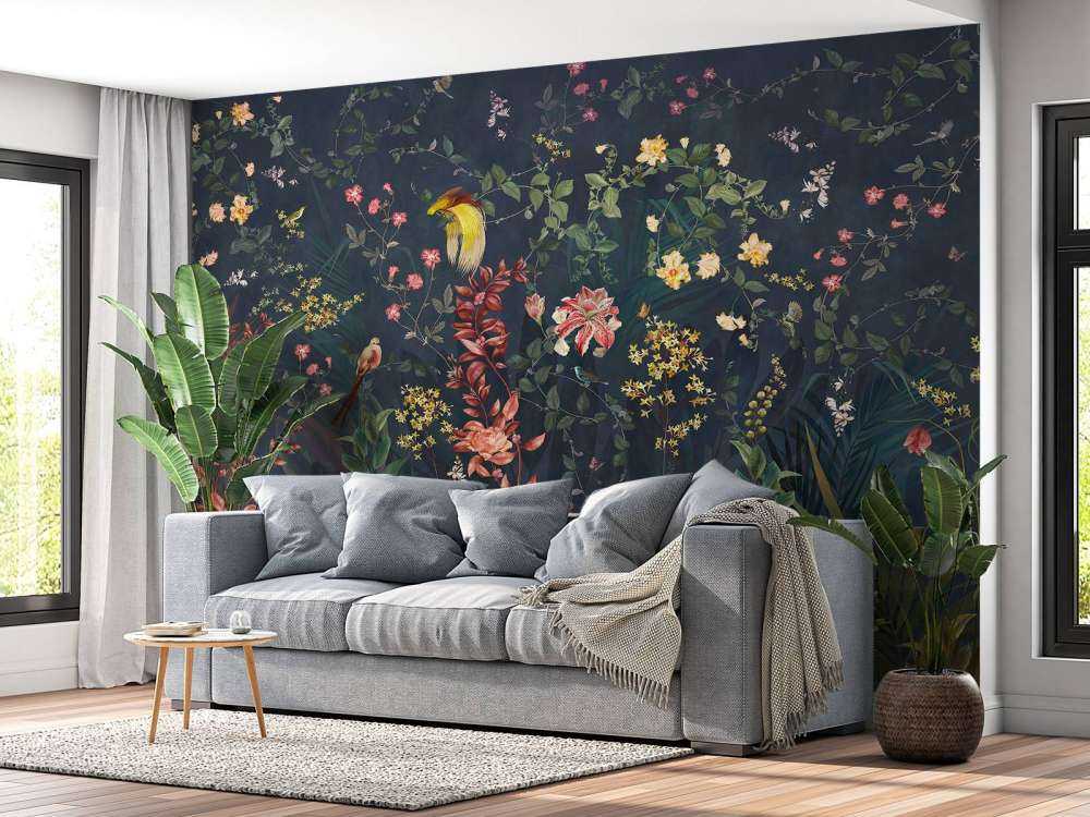 Flores y pájaros de la selva
