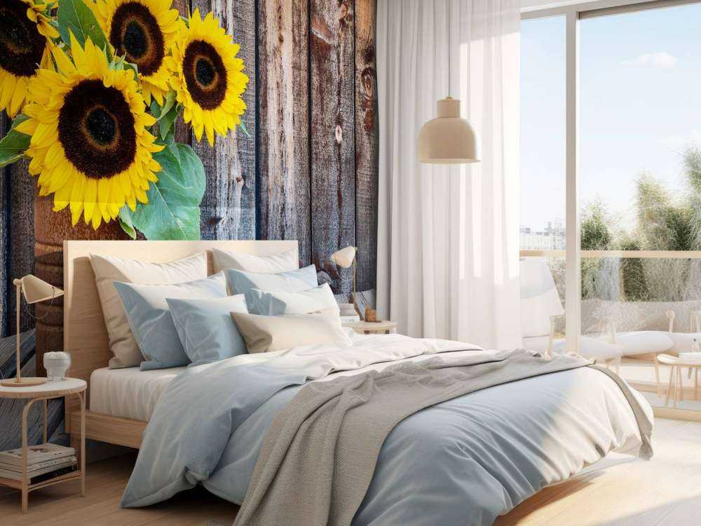 Jarrón con girasoles