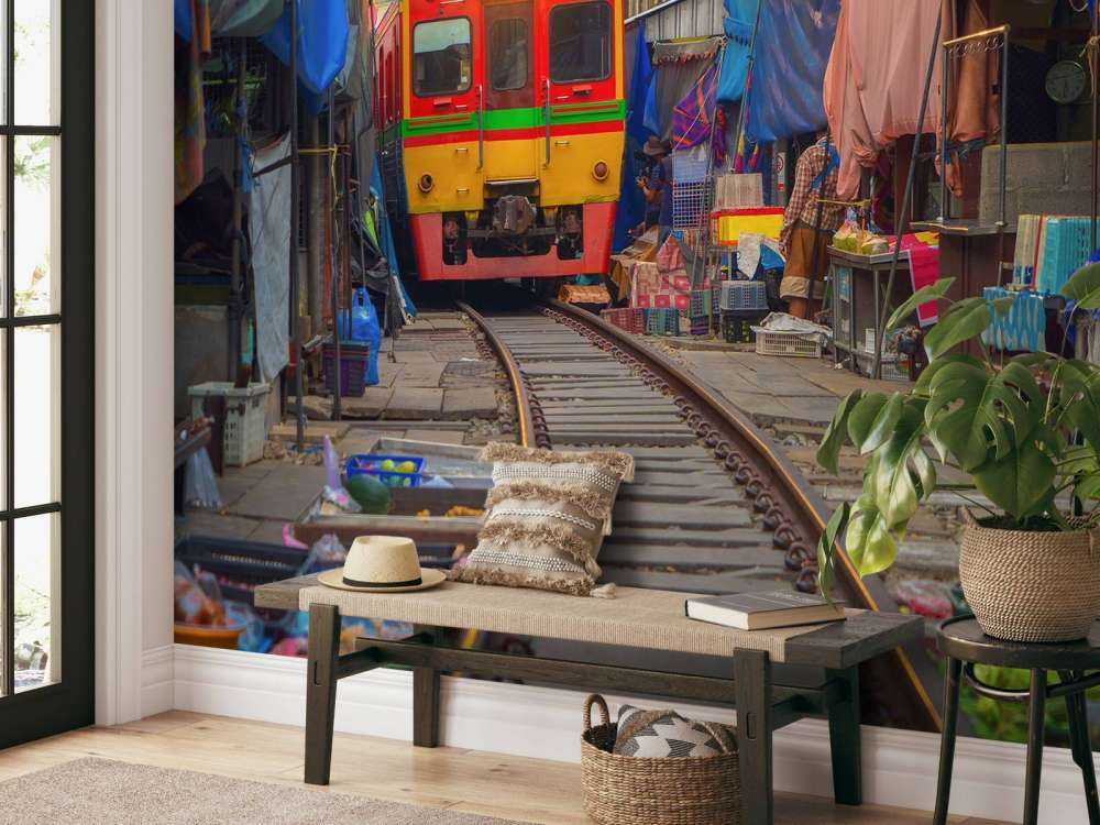 Tren en la plaza del mercado