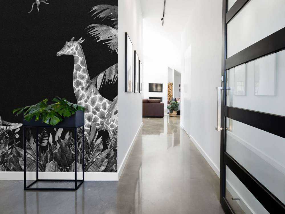 Animales de la selva en blanco y negro