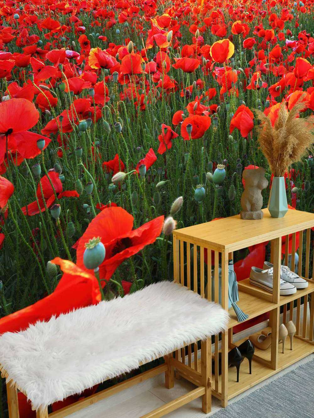 Amapolas con el sol poniente