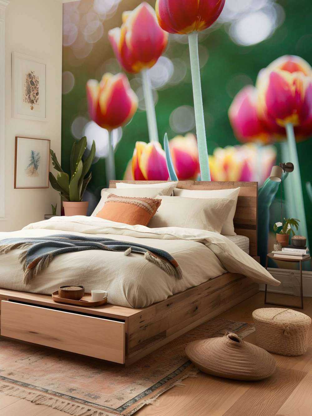 Tulipanes rojos y amarillos