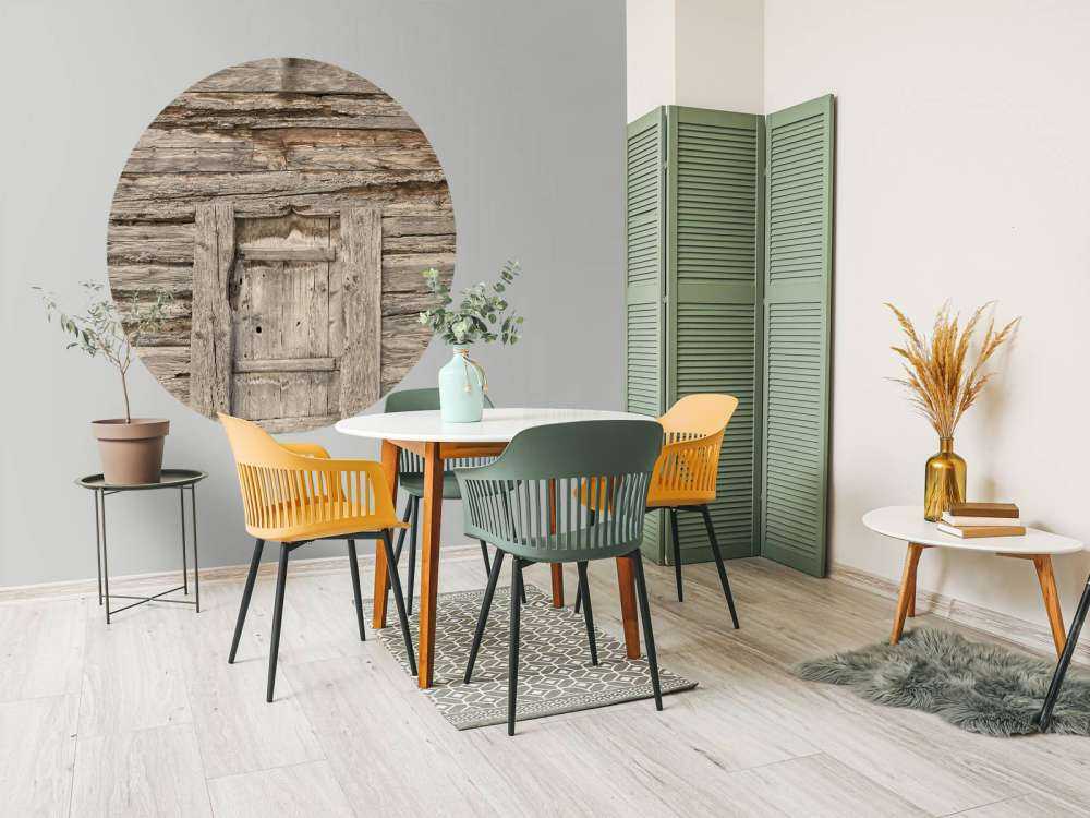 Estantes beige con puerta