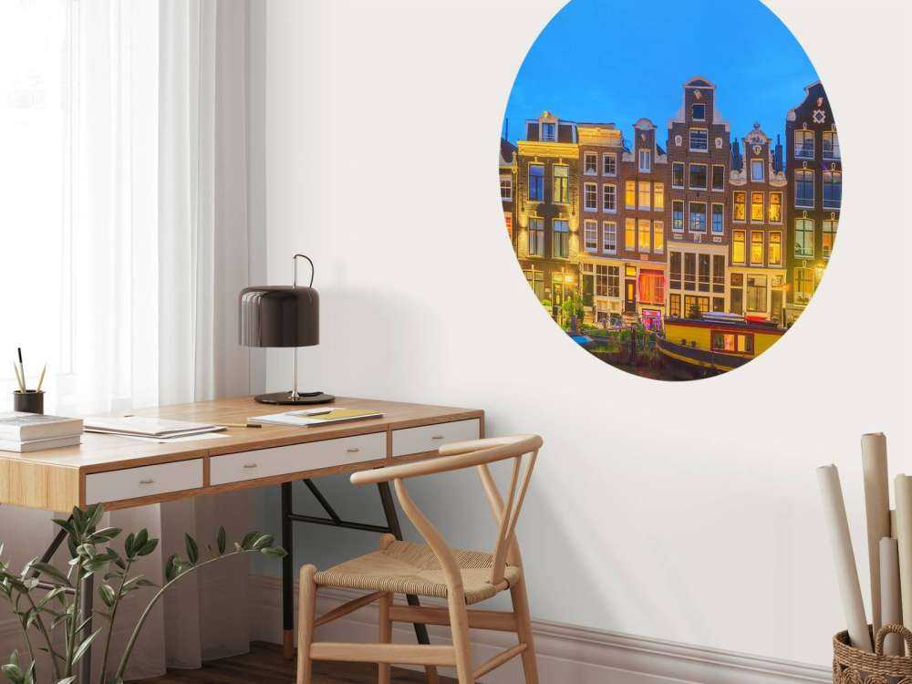 Casas de Ámsterdam en la noche