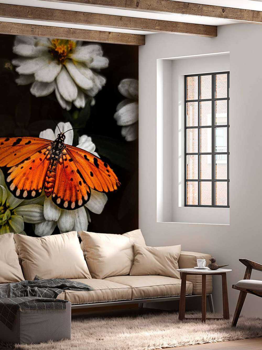 Mariposa monarca en una flor