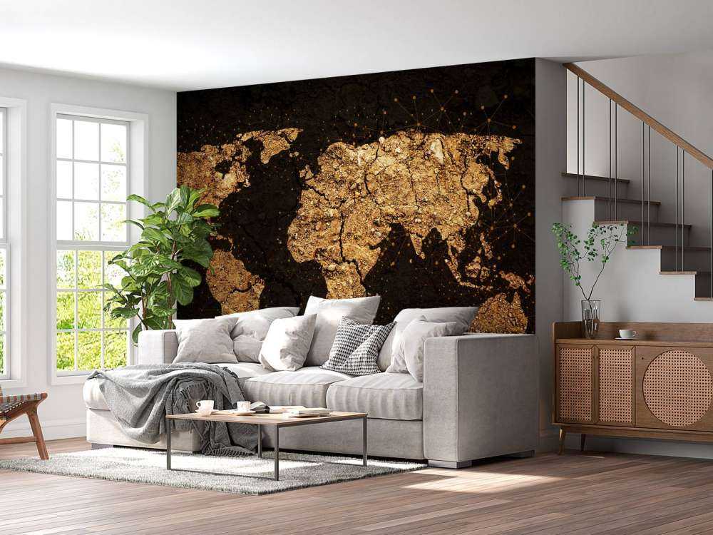 Mapa del mundo dorado