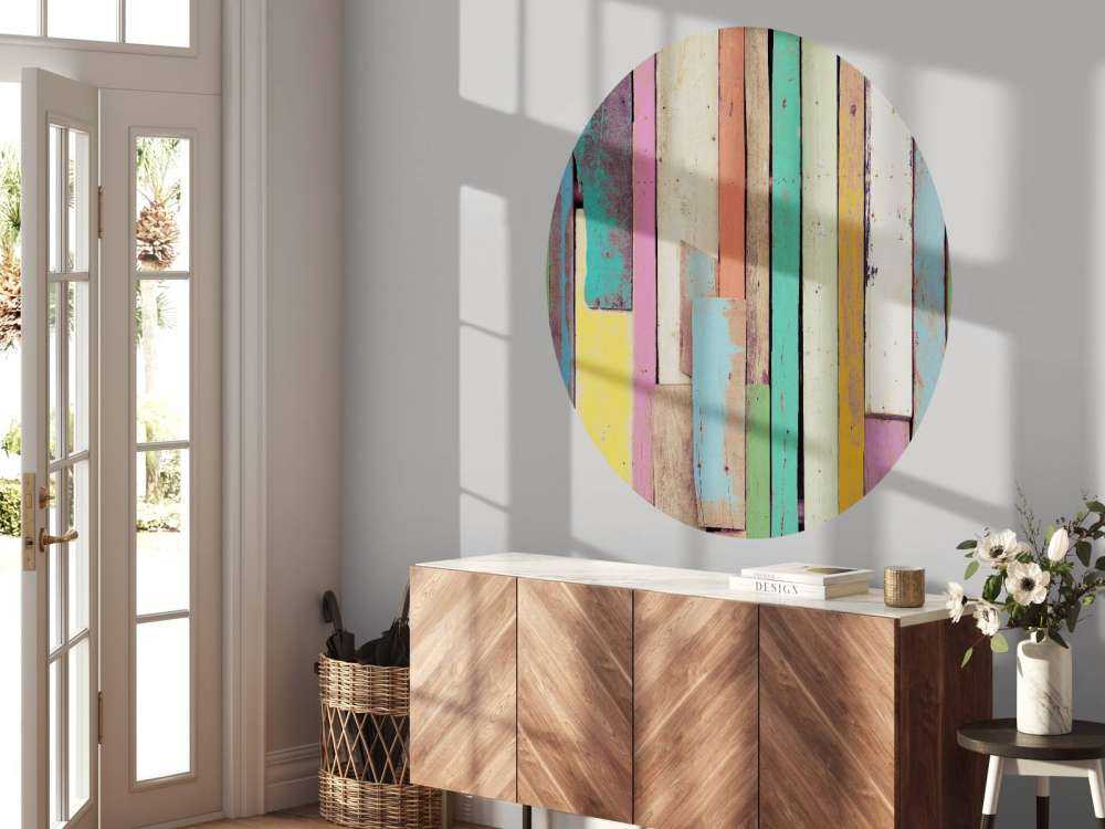Trozos de madera de colores