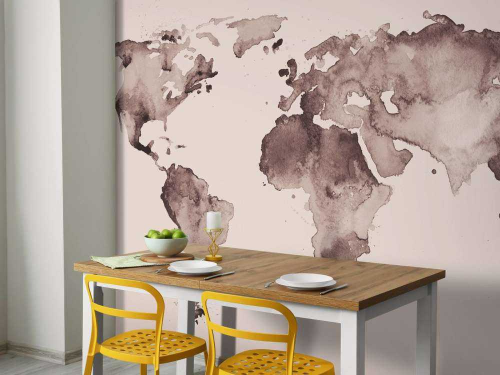 Mapa del mundo en sepia