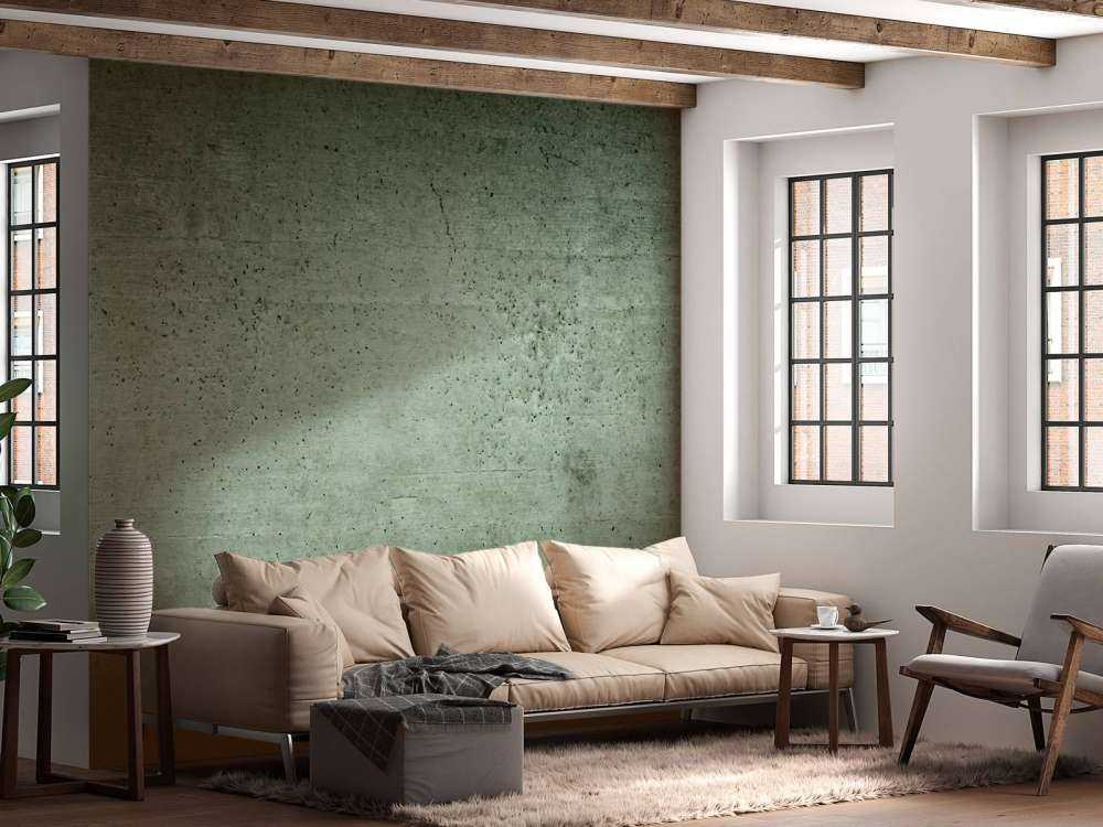 Muro de hormigón verde