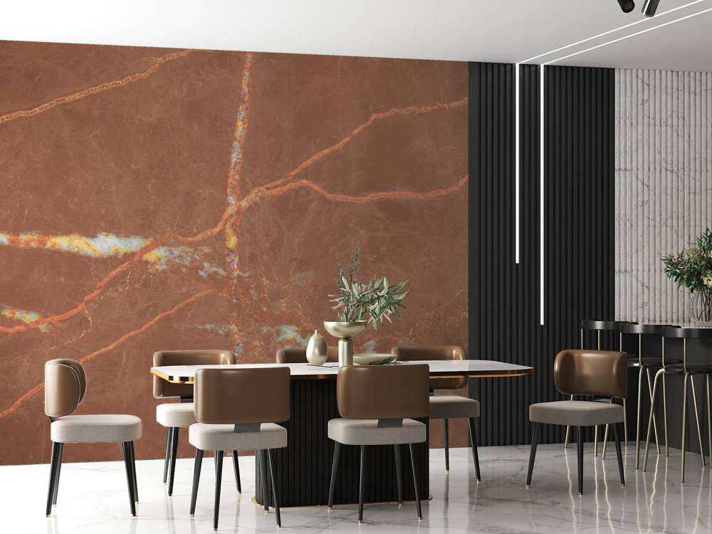 Mármol terracota con líneas