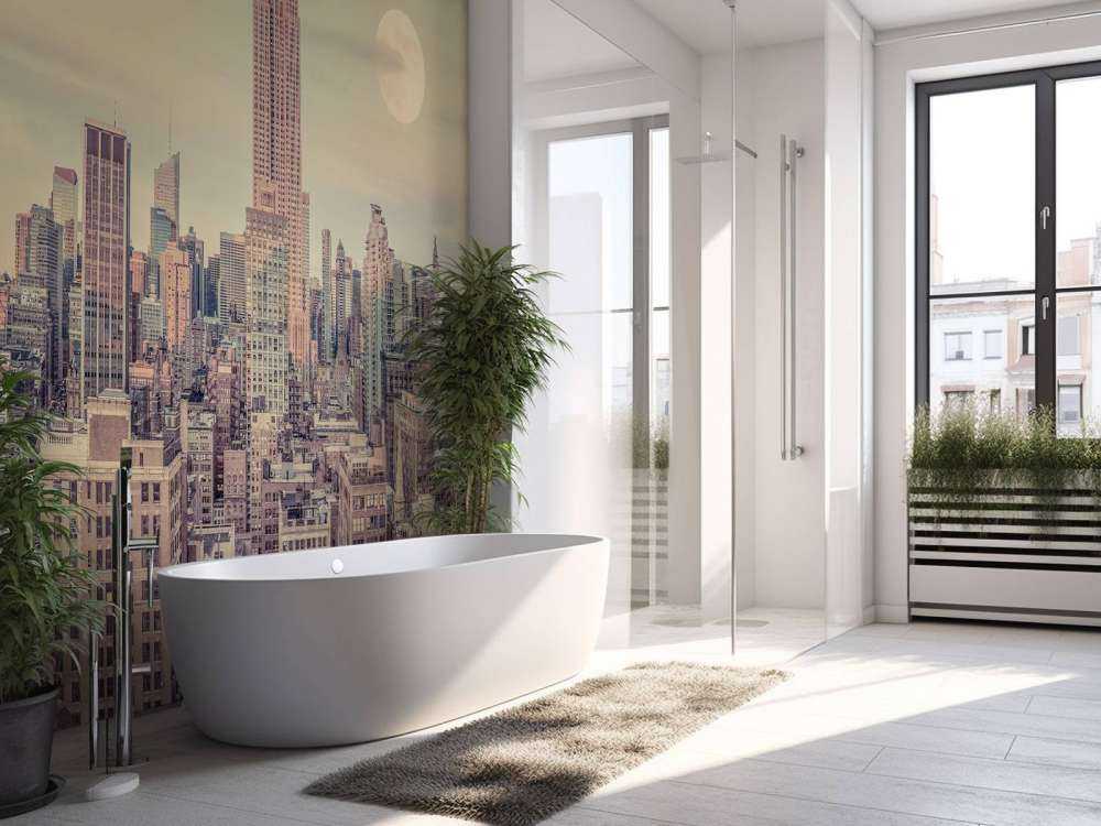 Edificio Empire State con Manhattan