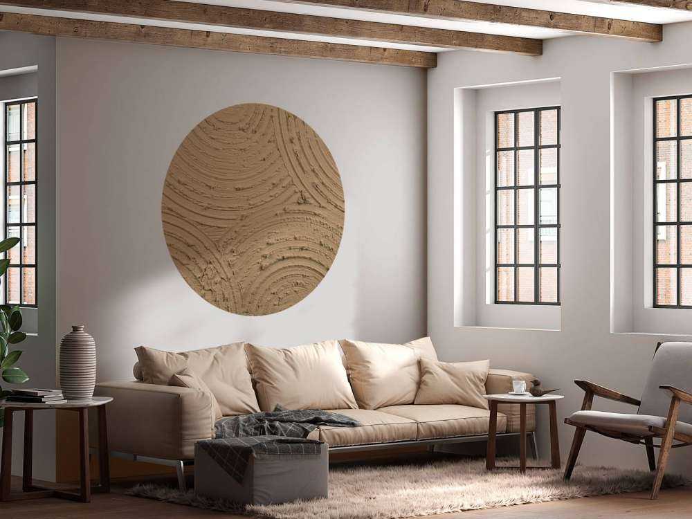 Círculos Zen estructura rugosa en marrón dorado