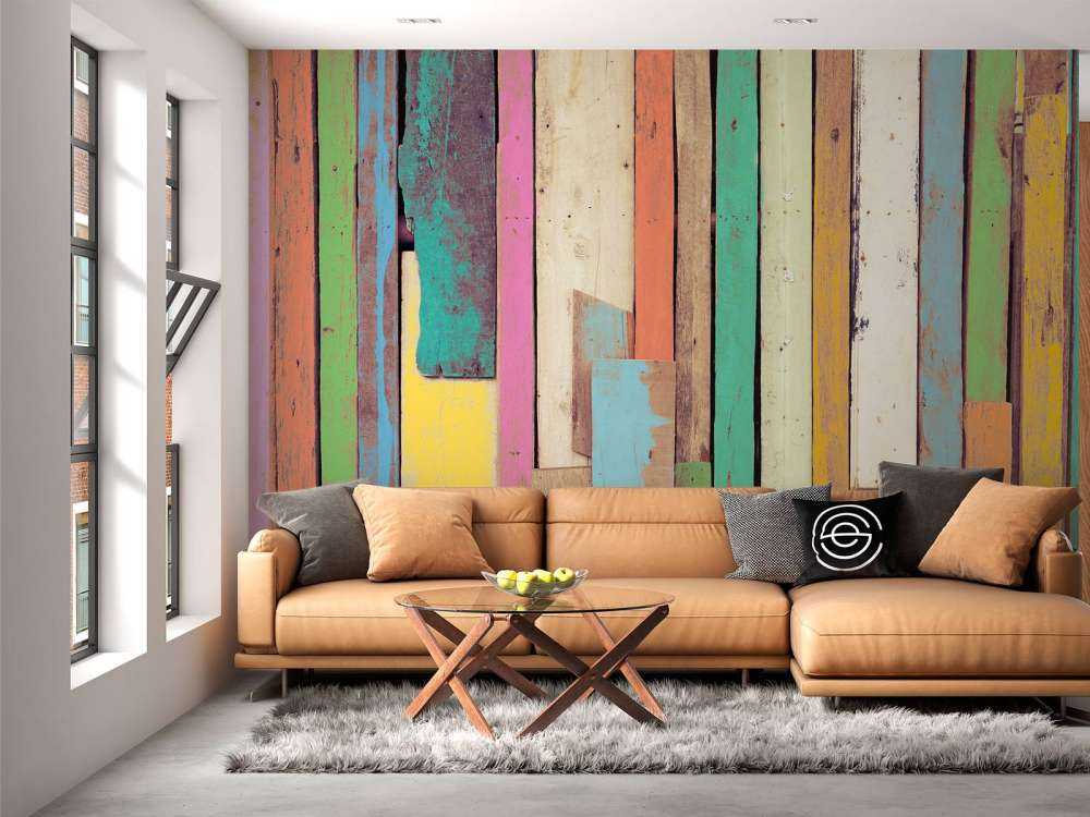 Trozos de madera de colores