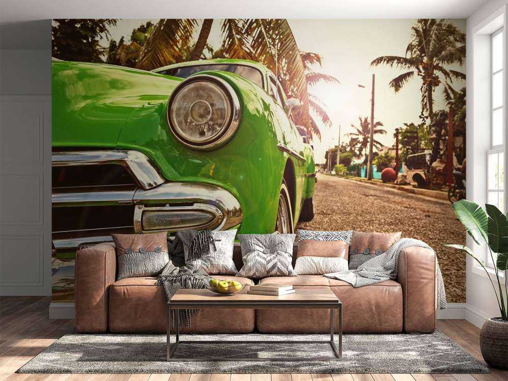 Coche clásico verde