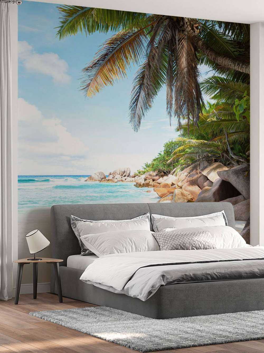 Hermosa playa de arena tropical