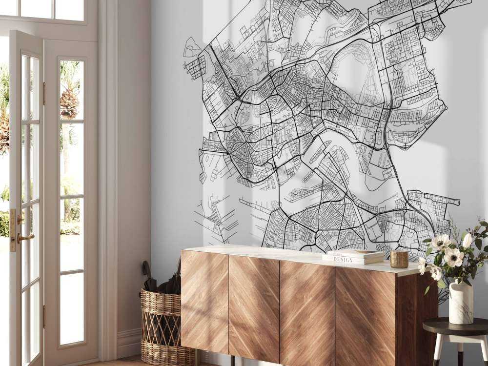 Mapa de Rotterdam, blanco