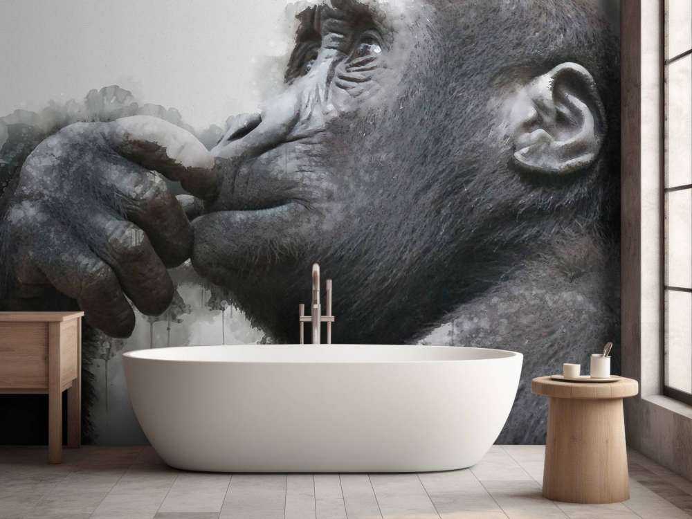 Chimpancé en acuarela