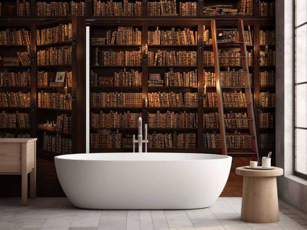 Biblioteca secreta con puerta oculta