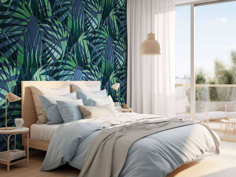 Hojas de palmera verdes